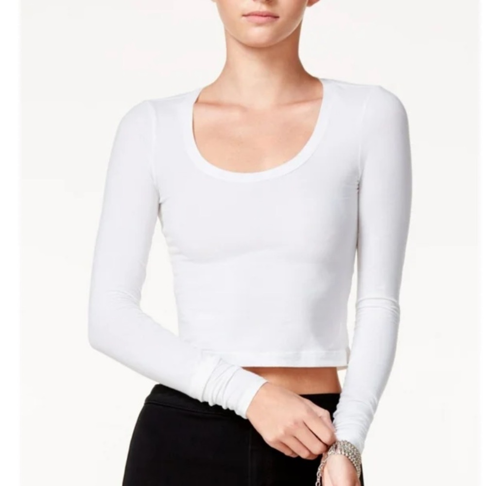 Chelsea Sky  Womens White Scoop Neck Long Sleeve Size L New With Tag